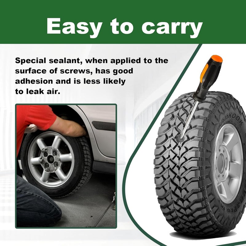 LTDCVTR 60Pcs Tire Repair Rubber Nail, Spiral Rubber Nails & Screw Plugs Tire Repair Kit Self-Service Vacuum Tire Puncture Repair Tool for Car, Motorcycle, Truck, Tractor, Jp -Reliable Tire Repair - Image 5